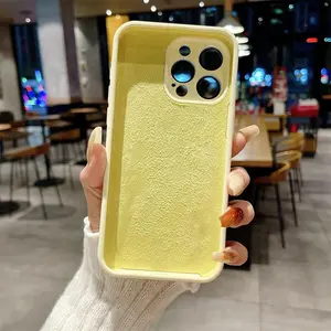 Funda de silicona líquida <span class=keywords><strong>original</strong></span> para <span class=keywords><strong>iPhone</strong></span> 16 15 14 Plus 12 13 Pro Max, funda de microfibra a prueba de golpes con protector de cámara 16 - Product Image 6