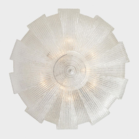 Lustre italien en verre transparent à hauteur réglable avec LED