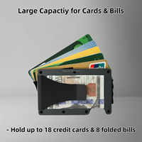 Dompet Kartu Aluminium Ultra Tipis NFC Aman Anti RFID dengan Penjepit Uang, Logo Custom Diterima, Minimalis, Premium, Hadiah