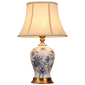 Lámpara <span class=keywords><strong>de</strong></span> Mesa <span class=keywords><strong>de</strong></span> <span class=keywords><strong>Cerámica</strong></span> Moderna para Dormitorio, Lámpara <span class=keywords><strong>de</strong></span> Noche <span class=keywords><strong>de</strong></span> Porcelana Azul y Blanca Hecha a Mano para Decoración del Hogar, Sala <span class=keywords><strong>de</strong></span> Estar - Product Image 6