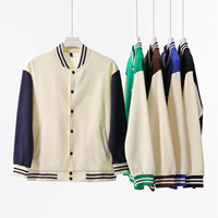 Sweat-shirt de baseball épais en coton et polyester RUICHI, 380G, couleur unie, épaules tombantes, coupe ample, décontracté, pour hommes et femmes