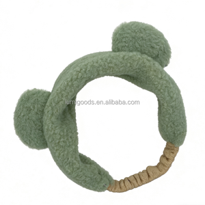 Bandeau pour femme en polaire corail et polaire Teddy, à oreilles d'ours, motif dessin animé, pour le lavage du visage et le maquillage - Product Image 6