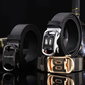 Nouvelle <span class=keywords><strong>ceinture</strong></span> pour homme de la marque <span class=keywords><strong>B</strong></span> en cuir de vachette de première qualité avec boucle en alliage gaufré, polyvalente et tendance pour les jeunes - Product Image 4