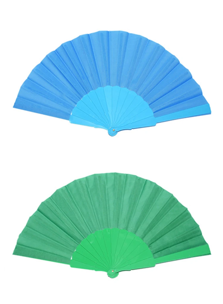 Bulk Wholesale Foldable Custom Printed Logo Plastic Nylon Folding Promotional Hand Fan