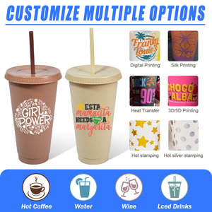 Tùy chỉnh lạnh ly 24oz tái sử dụng PP nhự<span class=keywords><strong>a</strong></span> Tumbler BPA free lạnh ly cà phê có nắp đậy và rơm - Product Image 6