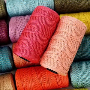 Kit d'accessoires de tricot et <span class=keywords><strong>crochet</strong></span> DIY faits main, <span class=keywords><strong>fil</strong></span> 100% <span class=keywords><strong>coton</strong></span> haute ténacité, <span class=keywords><strong>fil</strong></span> de soie glacée, soie tressée teinte or <span class=keywords><strong>pour</strong></span> chapeaux, sacs et housses de tasses - Product Image 4
