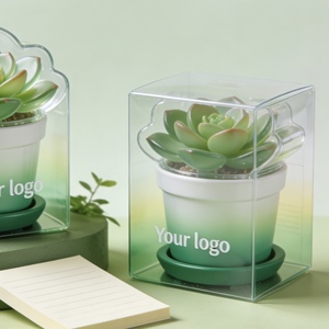 Boîte en PET transparente de qualité supérieure, personnalisée et imprimée, avec poignée, pour l'emballage de biscuits, de bonbons et d'aliments, faible MOQ - Product Image 2