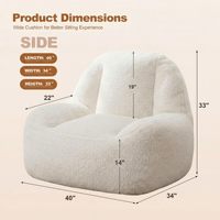 Fauteuils poufs pour adultes, canapé pouf géant, fauteuil paresseux moderne et confortable avec rembourrage inclus pour le salon