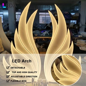 Leda ไฟ LED รูปปีกสีทองสวยงามสำหรับตกแต่งซุ้มโลหะเรืองแสงฉากหลังสำหรับงานเลี้ยง - Product Image 2