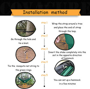 260X140 cm Retoo Camping <span class=keywords><strong>Hamac</strong></span> avec Moustiquaire Ultraléger Respirant pour Trekking Randonnée Nylon Voyage <span class=keywords><strong>Hamac</strong></span> - Product Image 3