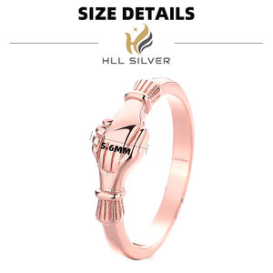 الفضة الإسترلينية ، خاتم ناعم ، خاتم زفاف رومانسي مصقول ، وعد الخطوبة للأزواج ، أزياء الابنة الأم - Product Image 5