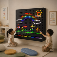 Panneau lumineux interactif STEM coloré avec clous lumineux, équipement de salle sensorielle, jeu créatif pour enfants, mur de clous LED