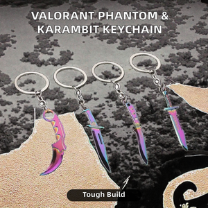 مجموعة فالورانت كيشاين سبيكة كيرينغ مع فانتوم M4 و <span class=keywords><strong>Karambit</strong></span> سكين الموضة خمر نمط الكرتون - Product Image 2