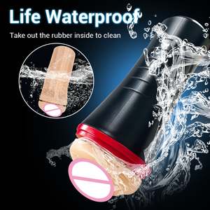 簡単男性用オナニーカップデザインオナニー周波数男性用吸引振動リアル膣ポケットプッシーペニスオーラルセックスおもちゃ - Product Image 4