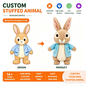 Peluche personnalisée en fausse fourrure de lapin, animal en peluche doux, motif personnalisé, peluches câlines pour enfants, jouets doux et mignons, cadeau - Product Image 1