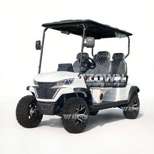 Carrito de Golf Eléctrico Elevado de 4 Plazas, Color Blanco Brillante, Neumáticos Todoterreno, Ruedas Deportivas de Aleación, Vehículo para Recorridos por Villas y Parques - Product Image 1