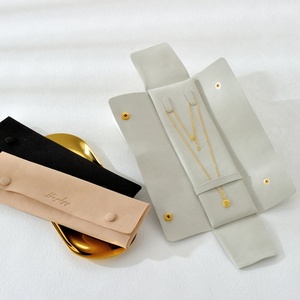 Custom Logo Luxury Microfiber Rectangle Long Necklace <b>Gift</b> Pouch with Jewellery Storage - Product Image 2
