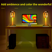 Support de casque de jeu RGB pour ordinateur de bureau, idéal pour les gamers, avec écran LED multicolore, accessoires de jeu