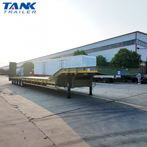 Semi-<span class=keywords><strong>remorque</strong></span> surbaissée en acier à 5 essieux de 30 à 80 tonnes avec échelle hydraulique et essieux FUWA pour le transport d'équipements lourds - Product Image 2