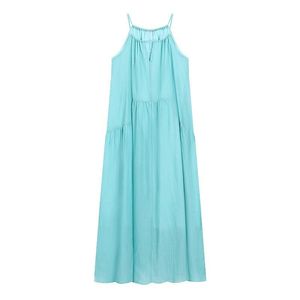 <b>Mint</b> Green Maxi Beach <b>Dress</b> Halter Neck Breathable Cover Up For Women - Product Image 5