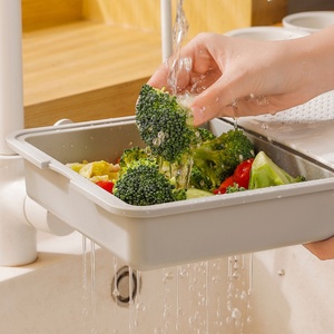Drainage 3 in 1 Kitchen Chopping <b>Tool</b> Kitchen Double-Sided Chopping Board Storage Tray Folding Washing Basin - Product Image 5