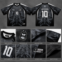 T-shirt OEM surdimensionné personnalisé brodé et imprimé, Taille 10, 100% Polyester, T-shirts de football style joueur mondial européen