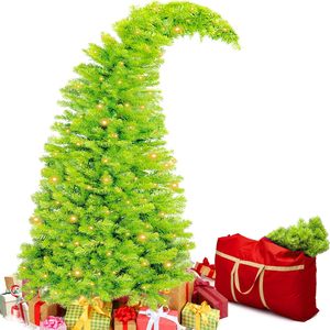 <span class=keywords><strong>Sapin</strong></span> de Noël pliable, <span class=keywords><strong>Sapin</strong></span> de Noël fantaisie pré-éclairé, Ornement de <span class=keywords><strong>sapin</strong></span> de Noël artificiel vert citron avec sommet pliable - Product Image 1