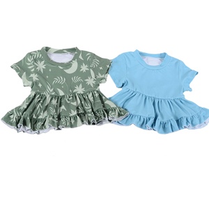 Vente flash - Ensembles de vêtements décontractés pour filles - Shorts imprimés léopard et fleurs - Combinaison à volants - Bébé fille - Coton biologique confortable - Product Image 4