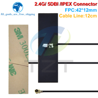 Antena Interna WIFI TZT de 2.4 GHz, FPC 5dBi, Conector IPX IPEX, Antena Omnidireccional, Sistema WLAN IEEE 802.11 b/g/n