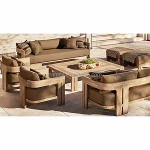 2023 New Arrival Luxury Furniture Patio Garden Sofas Garden Sets Teak Furniture Outdoor Solid Wood Outdoor Teak Sofa Sectional