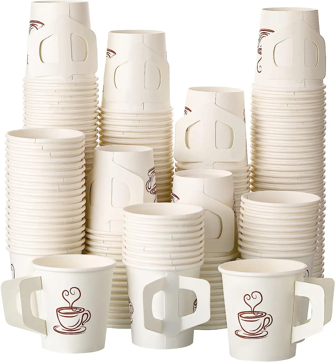 Gobelets en papier de vente chaude pour boissons chaudes Tasse à café jetable avec poignée