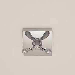 Sleek & Space-Efficient Double Hook Chrome Finish for Towels & <b>Clothes</b> - Product Image 1