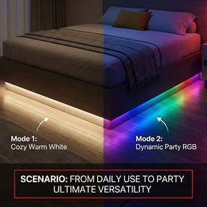 Bande <span class=keywords><strong>LED</strong></span> RGBW 4-en-1 DC 12V/24V, 60/96 <span class=keywords><strong>LED</strong></span>/m SMD5050, CRI 90+ Blanc Pur, Ruban Flexible à Changement de Couleur RGB, PCB 12mm - Product Image 3