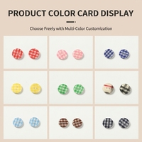 Boutons carrés en résine écologique lavables, à deux trous, à motif à carreaux, pour chemises, vêtements pour bébés, artisanat DIY, vente en gros
