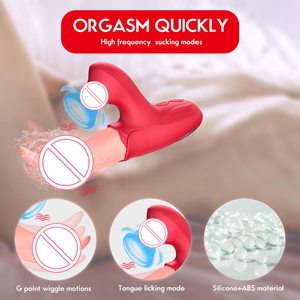 Vibratore a 10 Modalità con Funzione di Leccata e Spinta, Dildo Rosa, Stimolatore Clitorideo, Strumento per il Piacere del Punto G in ABS+Silicone - Product Image 4