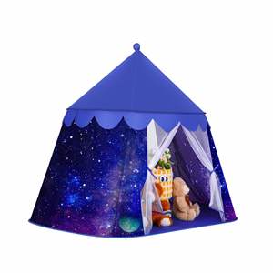 Carpa Plegable Infantil con Diseño de Espacio y Estrellas, Unisex, de 2 a 7 Años, de Poliéster, Regalo de Cumpleaños, Navidad, Juguetes - Product Image 2