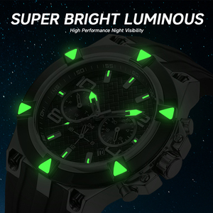 Montre pour homme, montre à quartz de haute qualité avec chronographe, aiguilles lumineuses, date, étanche 10 ATM, montre-bracelet tendance pour homme, marque personnalisée - Product Image 5