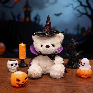 Halloween Teddy Bear Plush <strong>Doll</strong> Wearing a <strong>Wizard</strong> Hat and Costume - Product Image 3