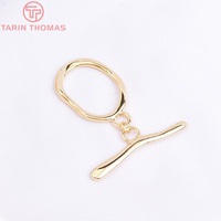 Fermoirs à bascule irréguliers en laiton plaqué or 24 carats de haute qualité, en forme de O, pour bracelets, accessoires de bijoux DIY