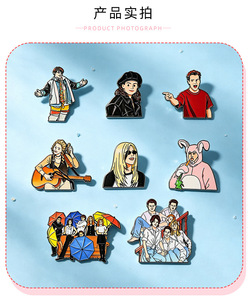 8 Estilos de Pins Metálicos Esmaltados de Personajes de Dibujos Animados de Friends: Rachel, Ross, Joey, Phoebe, Chandler, Monica. Lindos Insignias de Solapa, Regalo para Fans. - Product Image 6