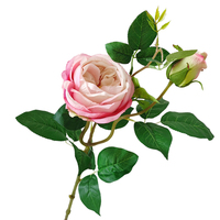 Fleur artificielle en soie à 2 têtes, rose pivoine, pour décoration de mariage, Noël, fête des mères, fête, fleur artificielle faite à la main