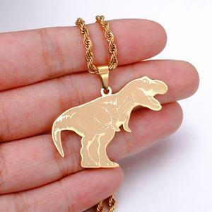 Moda Cool Hip-Hop Rock <span class=keywords><strong>Collar</strong></span> de hombre Cross-Border Nuevo colgante de dinosaurio de acero inoxidable <span class=keywords><strong>Collar</strong></span> de acero de titanio - Product Image 3