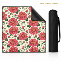 Tapis de mahjong Peony Bloom sans règles, 31,5x31,5 pouces, cadeaux mignons de mahjong, cadeaux de mahjong pour femmes, tapis en tissu pour mahjong, tapis pour tuiles de mahjong