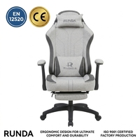 Chaise de bureau ergonomique inclinable et réglable en hauteur, pivotante, pour le gaming, avec dossier haut et tissu respirant