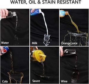 Tạp dề đầu bếp màu đen, không thấm nước, có thể điều chỉnh, tạp dề 2 túi, nhà bếp, sân vườn, nhà hàng, thịt nướng, tạp dề cà phê, dụng cụ BBQ - Product Image 4