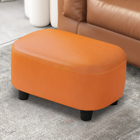 Banc en cuir moderne pour petit espace domestique, tabouret de canapé couleur bonbon, ottoman bas et doux pour adulte, pour salon et changement de chaussures