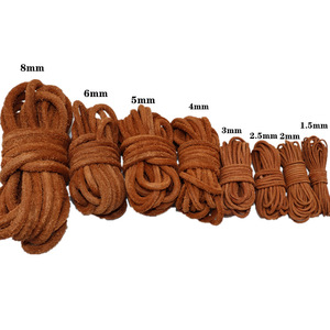 Cordoncino in Pelle di <span class=keywords><strong>Yak</strong></span> e Vacchetta con Finitura Scamosciata HW DIY, 5 6 8MM, Colore Naturale Originale, Materiale per Tessitura Artigianale e Creazione di Gioielli - Product Image 3