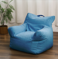 Fauteuil moderne décontracté en similicuir avec housse amovible, ultra doux, une place, dossier et accoudoirs, design paresseux avec pouf, pour chambre/salon