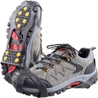 Crampons antidérapants en acier à 10 dents pour chaussures, idéaux pour l'alpinisme, les voyages, la pêche et la neige - TPE - Hiver et extérieur