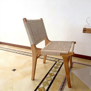 Sedia Moderna in <span class=keywords><strong>Legno</strong></span> Massello con Schienale Intrecciato Traspirante per Sala da Pranzo, Cucina, Isola, Ristorante, Hotel - Product Image 3